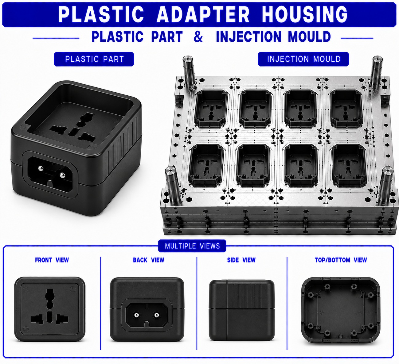 Plastic Adapter Housing Mould and Moulding Service
